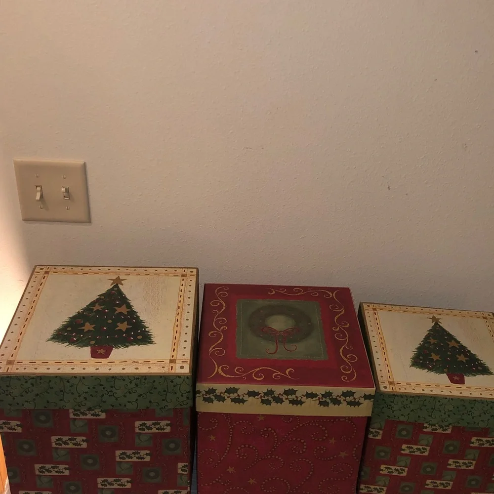 Bundle Christmas Nesting Boxes, 3 all fit together for storage, skip the wrappin